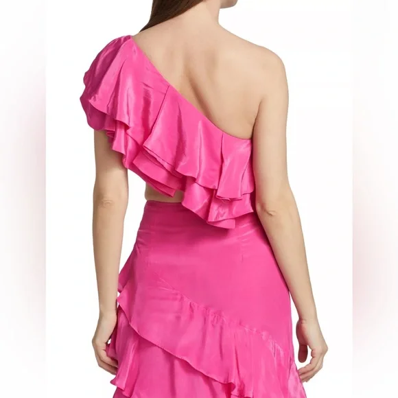 NWT FARM Rio [2-Pc] Marocaine Asymmetric Ruffle Skirt &  Ruffle Top - Picture 5 of 12